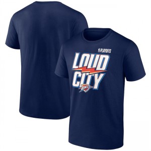 NBA Thunder Navy 2025 Playoffs Loud City Slogan T-Shirt