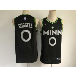 NBA Timberwolves 0 D' Angelo Russell Black 2020 City Edition Nike Men Jersey