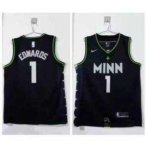 NBA Timberwolves 1 Edwards 2020 New Nike Men Jersey