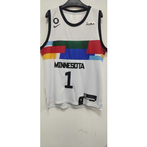 NBA Timberwolves 1 Edwards White 2022-23 New Nike Men Jersey