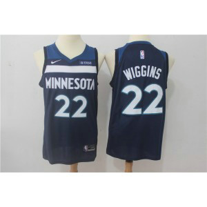 NBA Timberwolves 22 Andrew Wiggins Blue Nike Men Jersey