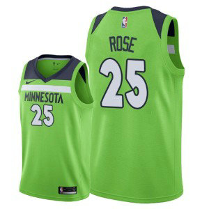NBA Timberwolves 25 Derrick Rose Swingman Green Nike Swingman Men Jersey