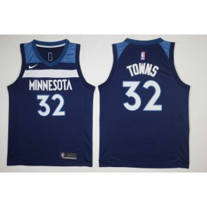 NBA Timberwolves 32 Karl-Anthony Towns Blue Nike Men Jersey