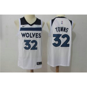 NBA Timberwolves 32 Karl-Anthony Towns White Nike Swingman Men Jersey