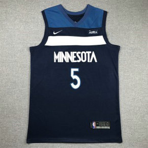 NBA Timberwolves 5 Edwards Blue Nike Men Jersey