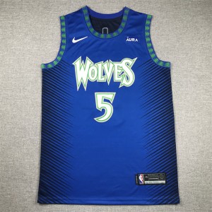 NBA Timberwolves 5 Edwards Blue Nike Men Jersey