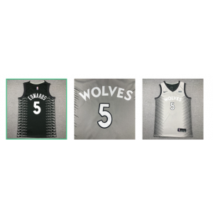 NBA Timberwolves 5 Edwards Grey Nike Men Jersey