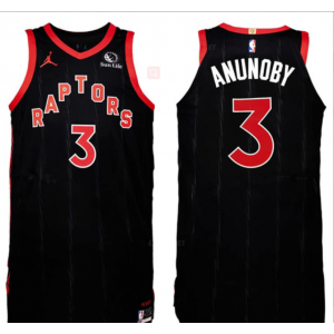 NBA Toronto Raptors 3 OG Anunoby Black Men Jersey