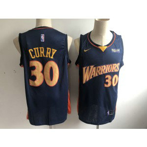 NBA Warrior 30 Stephen Curry Navy Nike Throwback Men Jersey