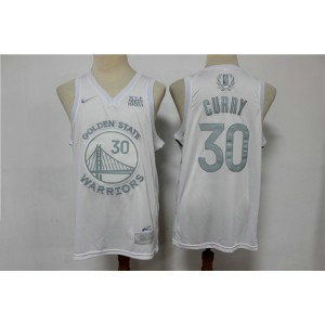 NBA Warrior 30 Stephen Curry White MVP Honorary Edition Nike Men Jersey