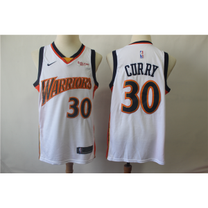 NBA Warrior 30 Stephen Curry White Nike Throwback Men Jersey