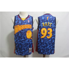 NBA Warrior 93 Bape Comfortable Monkey Joint Blue Men Jersey