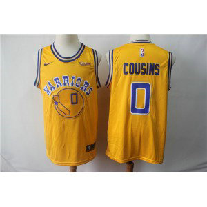 NBA Warriors 0 DeMarcus Cousins Yellow Nike Men New Jersey