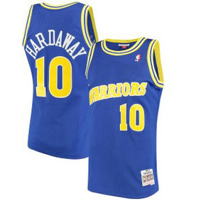 NBA Warriors 10 Tim Hardaway Blue 1990-92 Hardwood Classics Mesh Men Jersey
