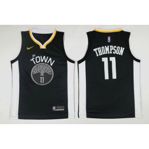 NBA Warriors 11 Klay Thompson Black Nike Men Jersey
