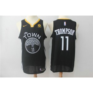 NBA Warriors 11 Klay Thompson Black Nike Swingman Men Jersey