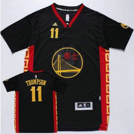 NBA Warriors 11 Klay Thompson Black Slate Chinese New Year Men Jersey