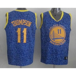 NBA Warriors 11 Klay Thompson Blue Crazy Light Men Jersey