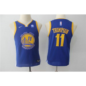 NBA Warriors 11 Klay Thompson Blue Nike Swingman Youth Jersey