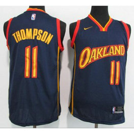 NBA Warriors 11 Klay Thompson Navy 2021 New Nike Men Jersey