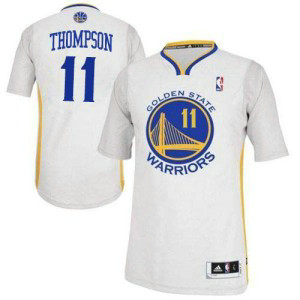 NBA Warriors 11 Klay Thompson White Alternate Revolution 30 Men Jersey 1