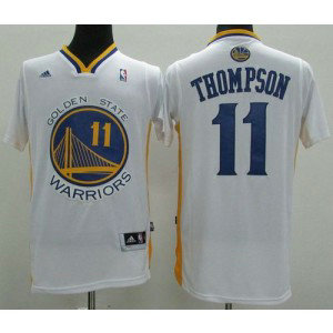 NBA Warriors 11 Klay Thompson White Alternate Revolution 30 Men Jersey