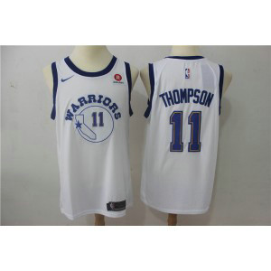 NBA Warriors 11 Klay Thompson White Nike Throwback Swingman Men Jersey
