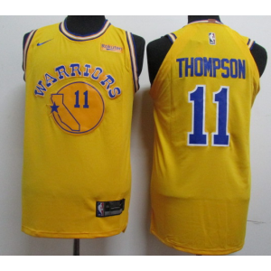 NBA Warriors 11 Klay Thompson Yellow Nike Men New Jersey