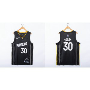 NBA Warriors 30 Curry MVP Black Basketball Men Jersey