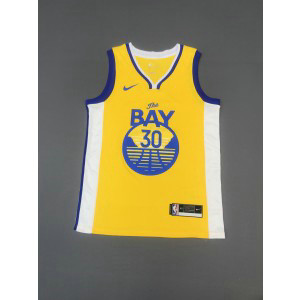 NBA Warriors 30 Curry Yellow 2021 New Nike Men Jersey