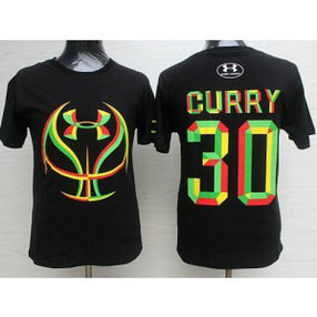 NBA Warriors 30 Stephen Curry Black Candy Under Armour Men Jersey