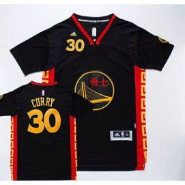 NBA Warriors 30 Stephen Curry Black Slate Chinese New Year Men Jersey