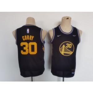 NBA Warriors 30 Stephen Curry Black Youth Jersey