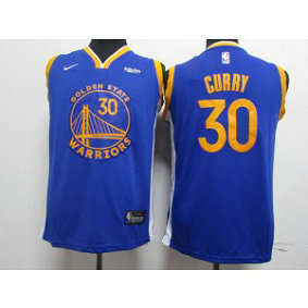 NBA Warriors 30 Stephen Curry Blue 2020 New Nike Youth Jersey