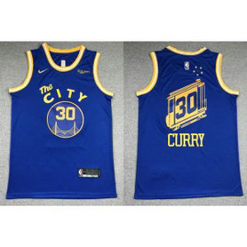 NBA Warriors 30 Stephen Curry Blue Men Jersey