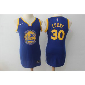 NBA Warriors 30 Stephen Curry Blue Nike Swingman Iron Women Jersey