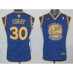 NBA Warriors 30 Stephen Curry Blue Revolution 30 Youth Jersey