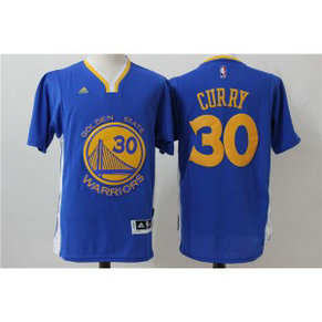 NBA Warriors 30 Stephen Curry Blue Short Sleeve Men Jersey