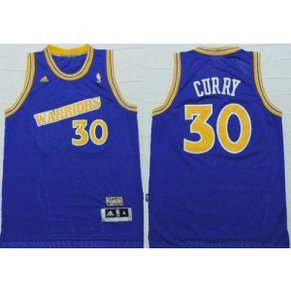 NBA Warriors 30 Stephen Curry Blue Throwback Men Jersey 2