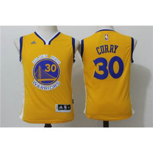 NBA Warriors 30 Stephen Curry Gold Swingman Youth Jersey