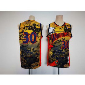 NBA Warriors 30 Stephen Curry Hardwood Classics Men Jersey