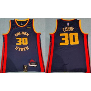 NBA Warriors 30 Stephen Curry Navy 2024-25 City Nike Men Jersey