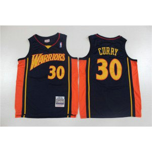NBA Warriors 30 Stephen Curry Navy Blue Men Jersey