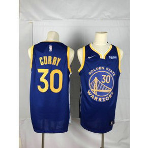 NBA Warriors 30 Stephen Curry Royal Icon Edition Finished Badge Men Jersey