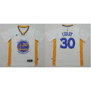 NBA Warriors 30 Stephen Curry White Short Sleeve Men Jersey