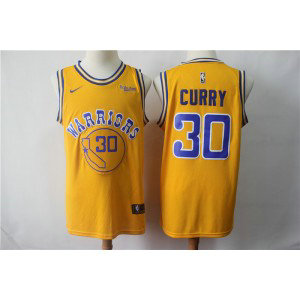 NBA Warriors 30 Stephen Curry Yellow Nike Men New Jersey