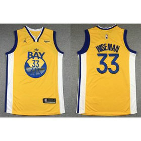 NBA Warriors 33 James Wiseman Yellow Jordan Brand Men Jersey