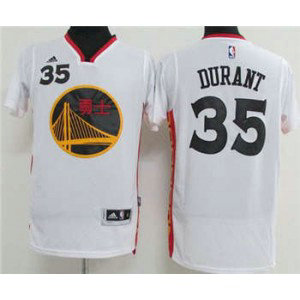 NBA Warriors 35 Kevin Durant 2017 Chinese New Year White Men Jersey