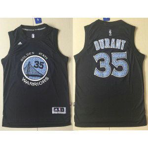 NBA Warriors 35 Kevin Durant Black Diamond Adidas Men Jersey