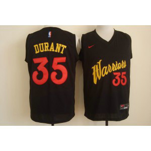 NBA Warriors 35 Kevin Durant Black Nike Men Jersey